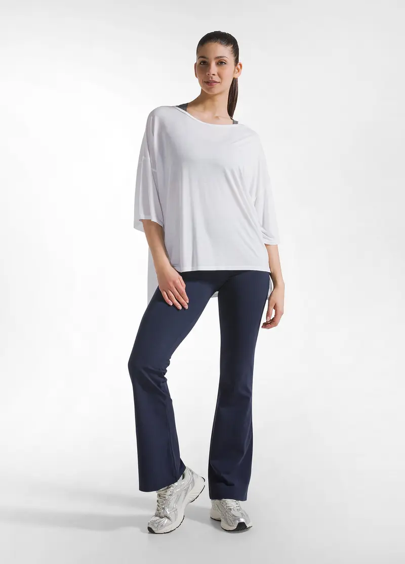 PANTALONI JAZZ IN JERSEY STRETCH TINTA UNITA BLU