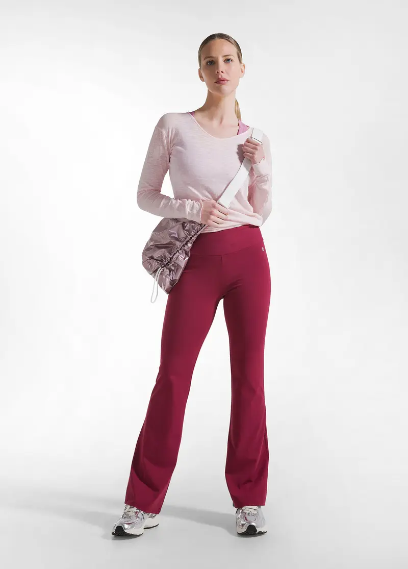 PANTALONI JAZZ IN JERSEY STRETCH TINTA UNITA ROSSO
