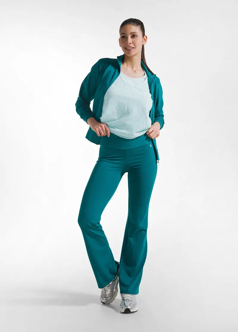 PANTALONI JAZZ IN JERSEY STRETCH TINTA UNITA VERDE