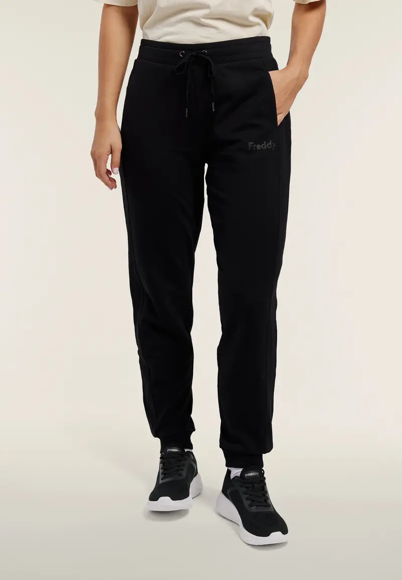 Pantaloni jogger da donna regular fit con fondo a polsino