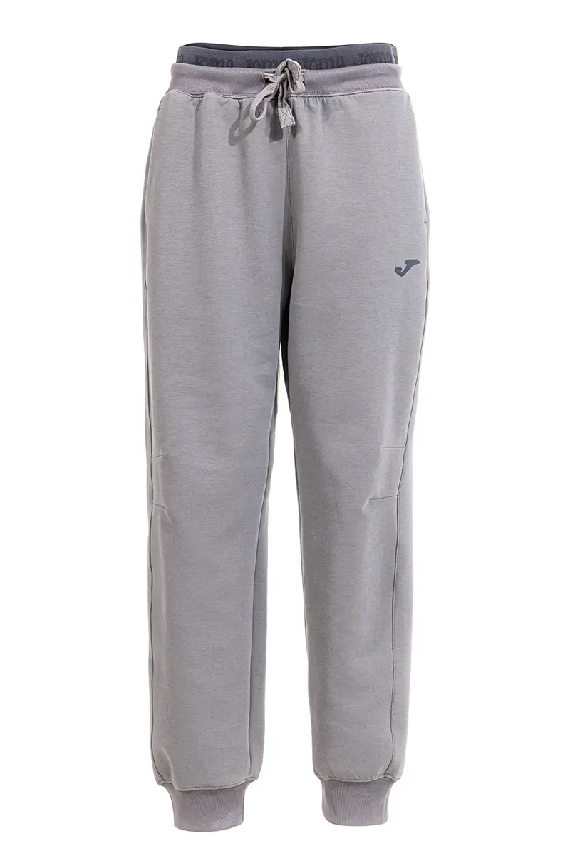 Pantaloni jogger grigi con fascia elastica e logo in silicone JOMA Step Long Pants