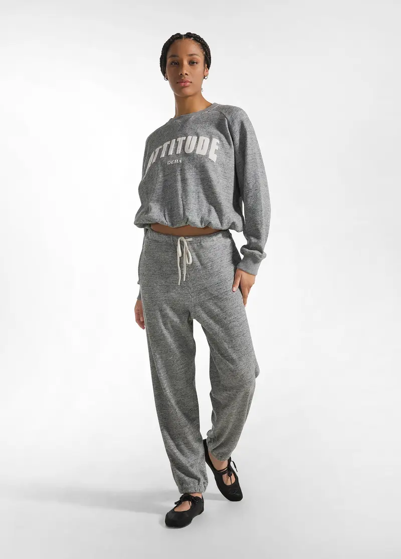 PANTALONI JOGGER IN FELPA FIAMMATA GRIGIO