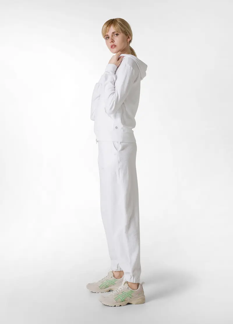 PANTALONI JOGGER IN SPUGNA BIANCO