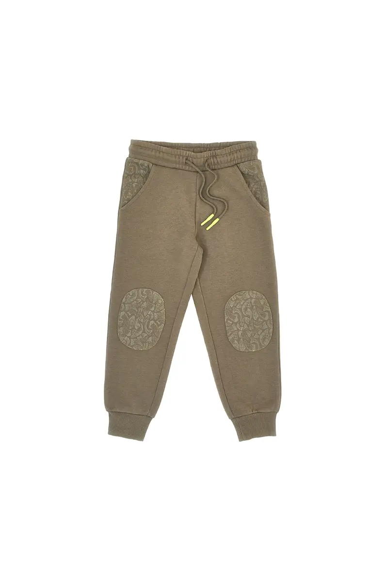 Pantaloni jogger verde militare con rinforzi ricamati Pitt Kids PT-KP-8004