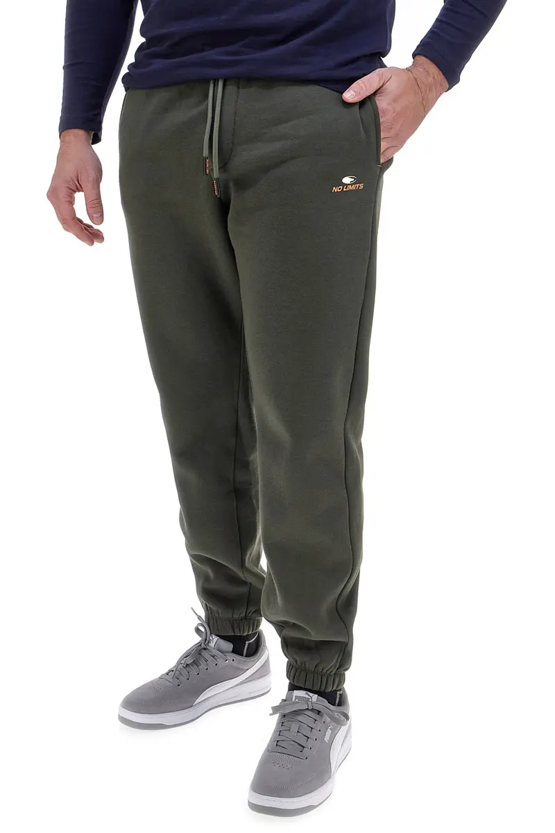Pantaloni jogger verdi con polsini e interno felpato No Limits MAPK008W24