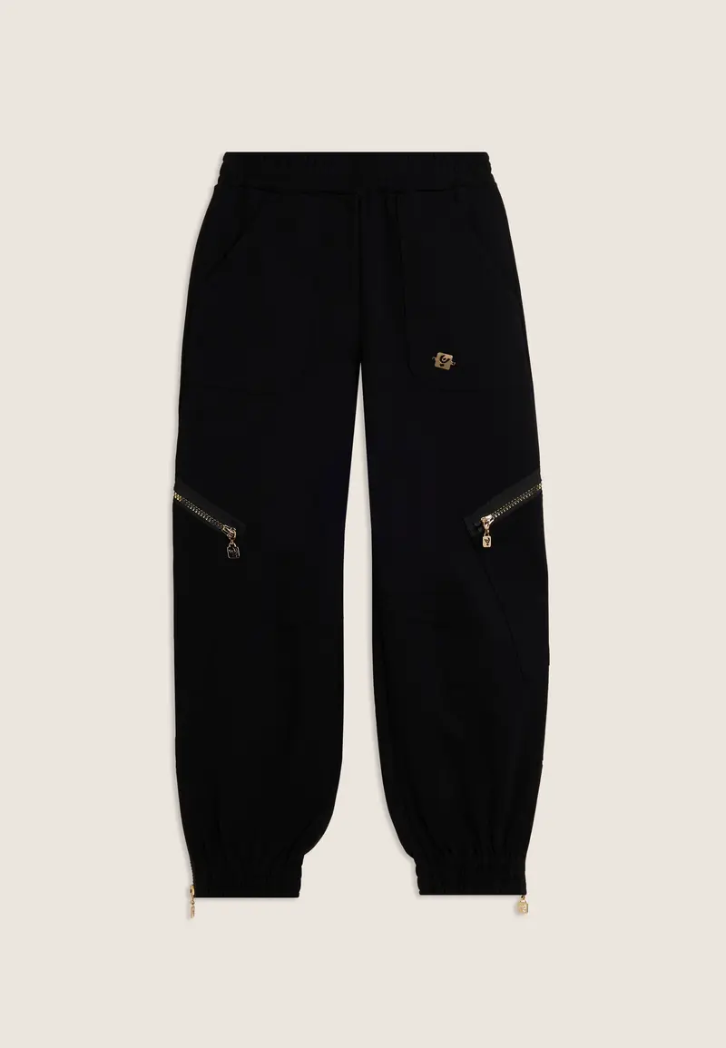 Pantaloni Junior con zip dorate e fondo elastico
