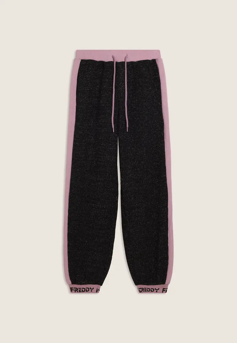 Pantaloni Junior mélange con elastico logato al fondo