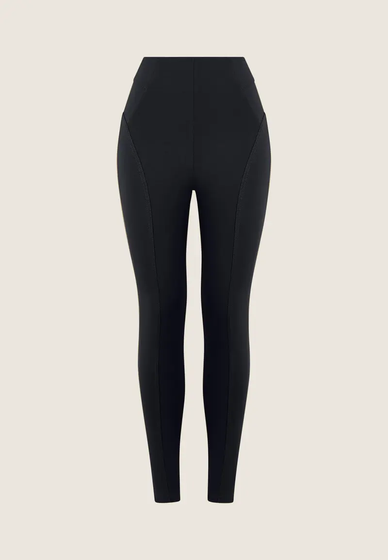 Pantaloni N.O.W. in jersey a vita alta con impunture