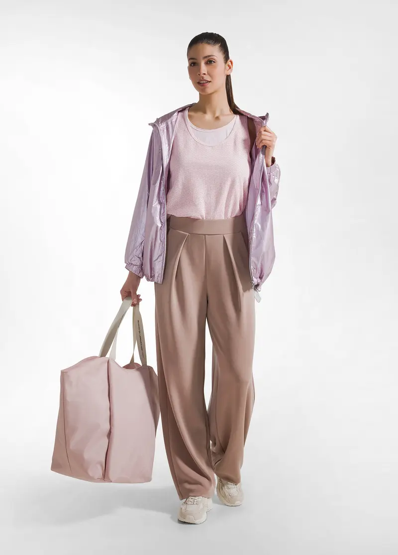 PANTALONI PLISSETTATI IN MODAL MARRONE