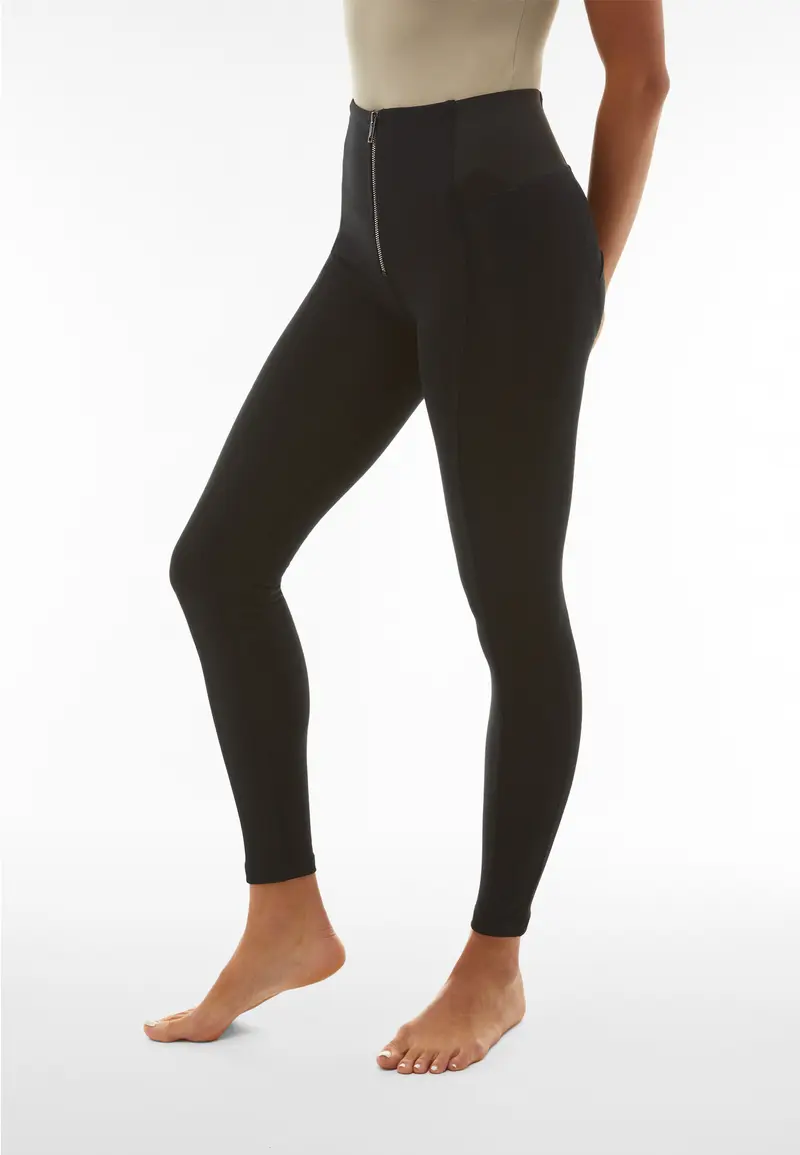 Pantaloni push up WR.UP® in jersey e vita alta con elastici
