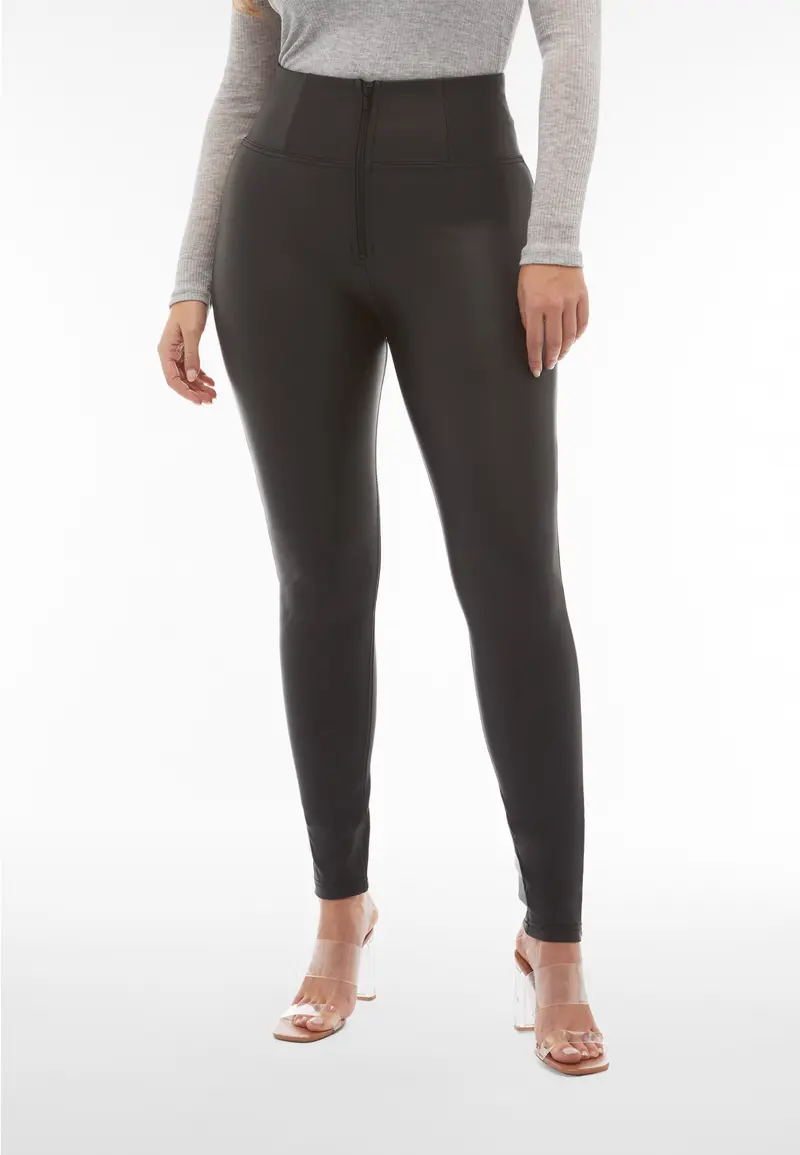Pantaloni push up WR.UP® similpelle vita super alta
