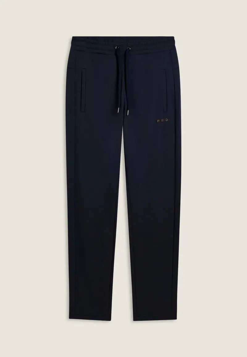 Pantaloni regular in felpa garzata con fondo dritto