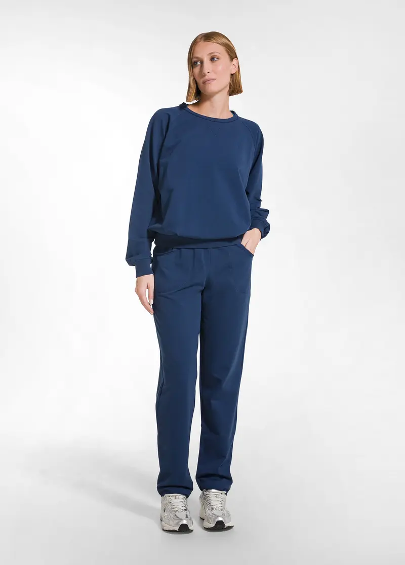 PANTALONI SLIM FIT IN COTONE STRETCH BLU