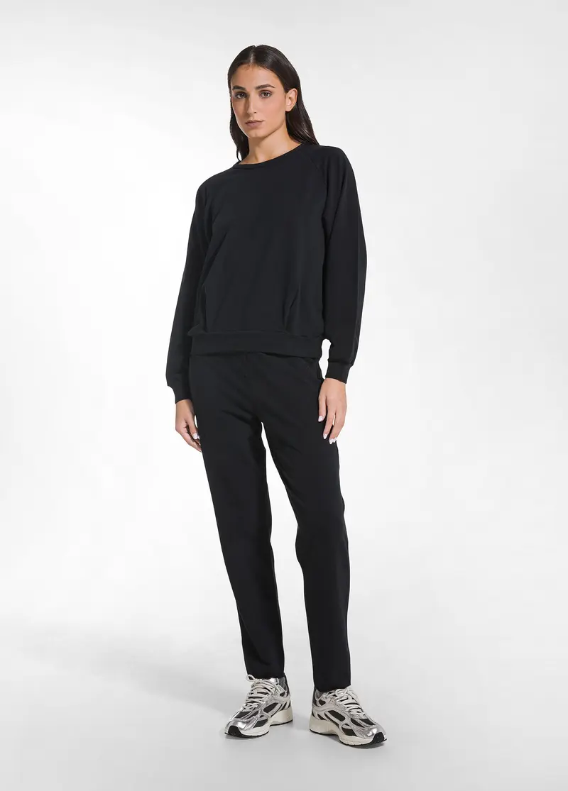 PANTALONI SLIM FIT IN COTONE STRETCH NERO