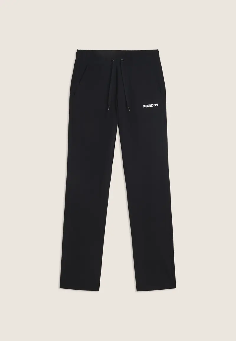 Pantaloni sportivi a gamba dritta in jersey stretch