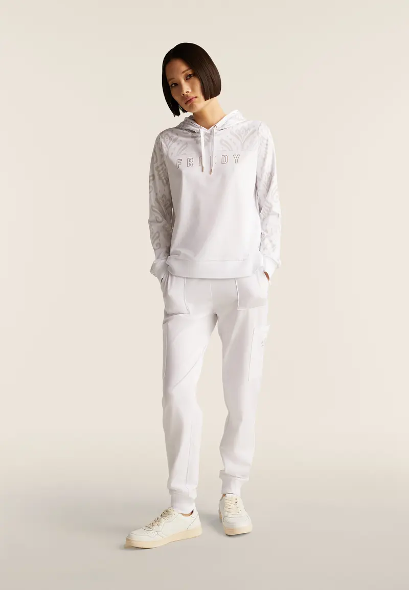 Pantaloni sportivi con fascia in vita floreale