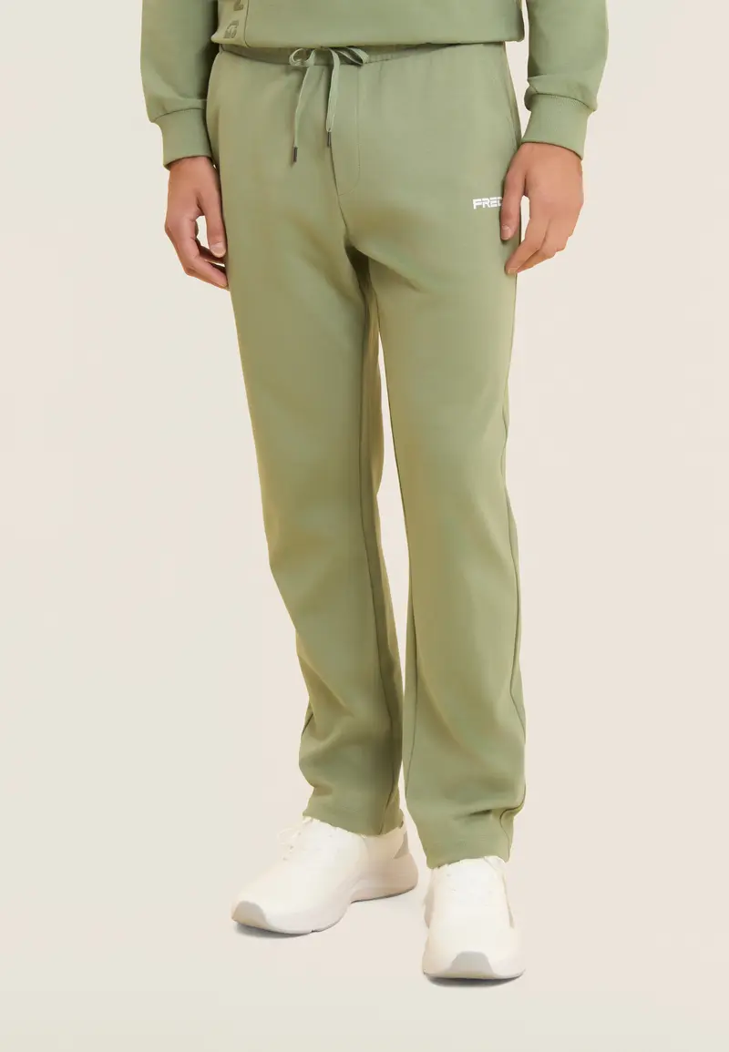 Pantaloni sportivi in cotone a gamba dritta