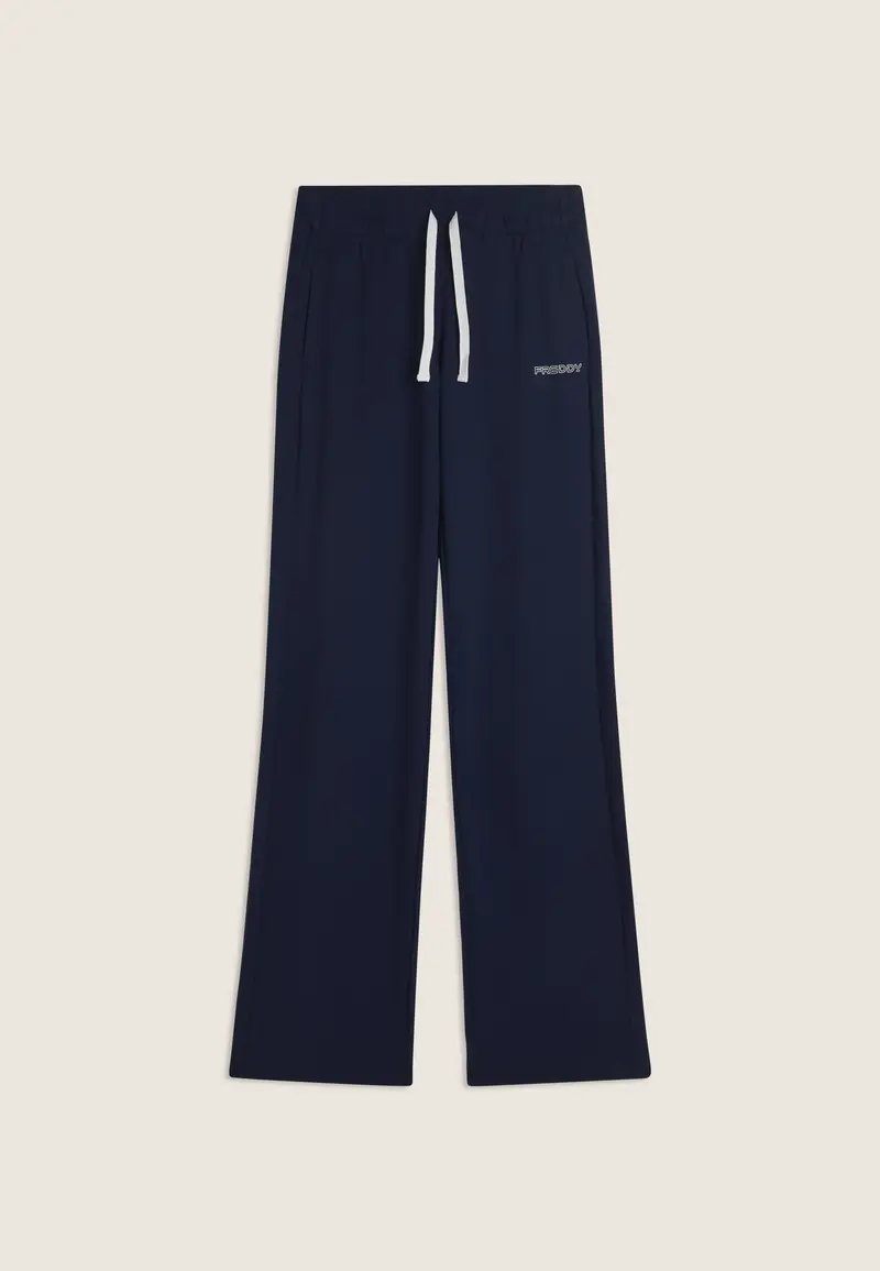Pantaloni Sportivi Wide Leg con Lunghezza Full