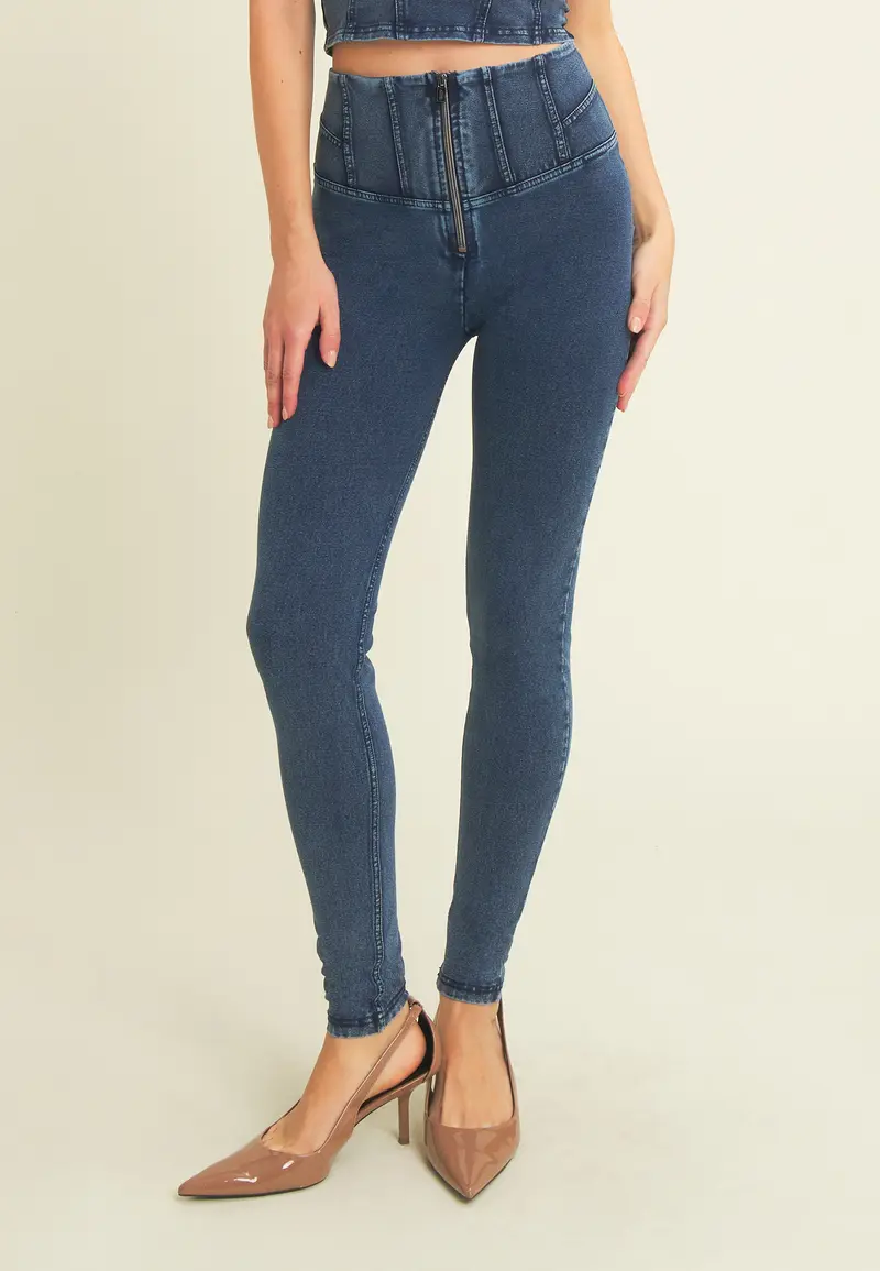Pantaloni WR.UP® superskinny effetto denim vita alta design