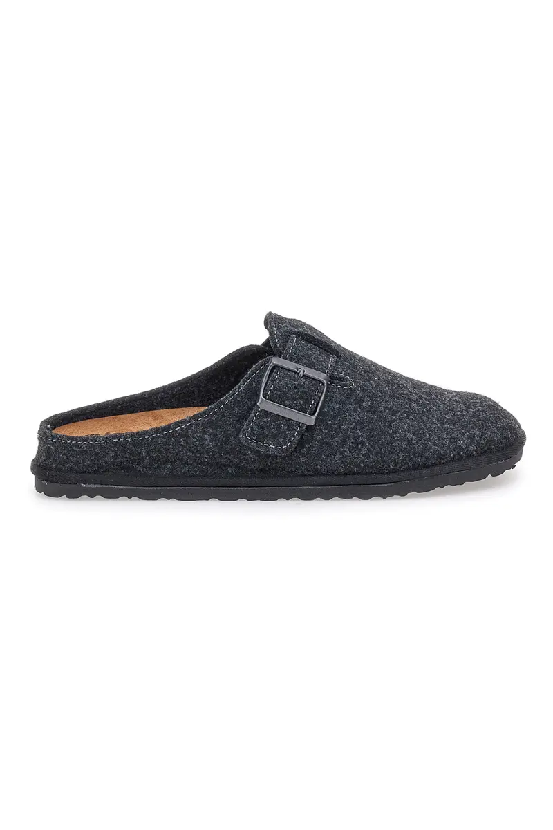 Pantofola grigio scuro in feltro con fibbia regolabile Inblu 24 SI