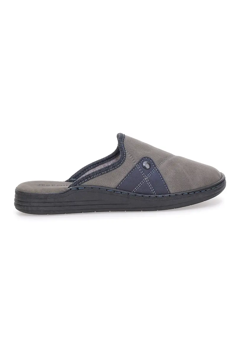 Pantofole color fango con dettagli blu e suola comfort Jerpoint NR35AR
