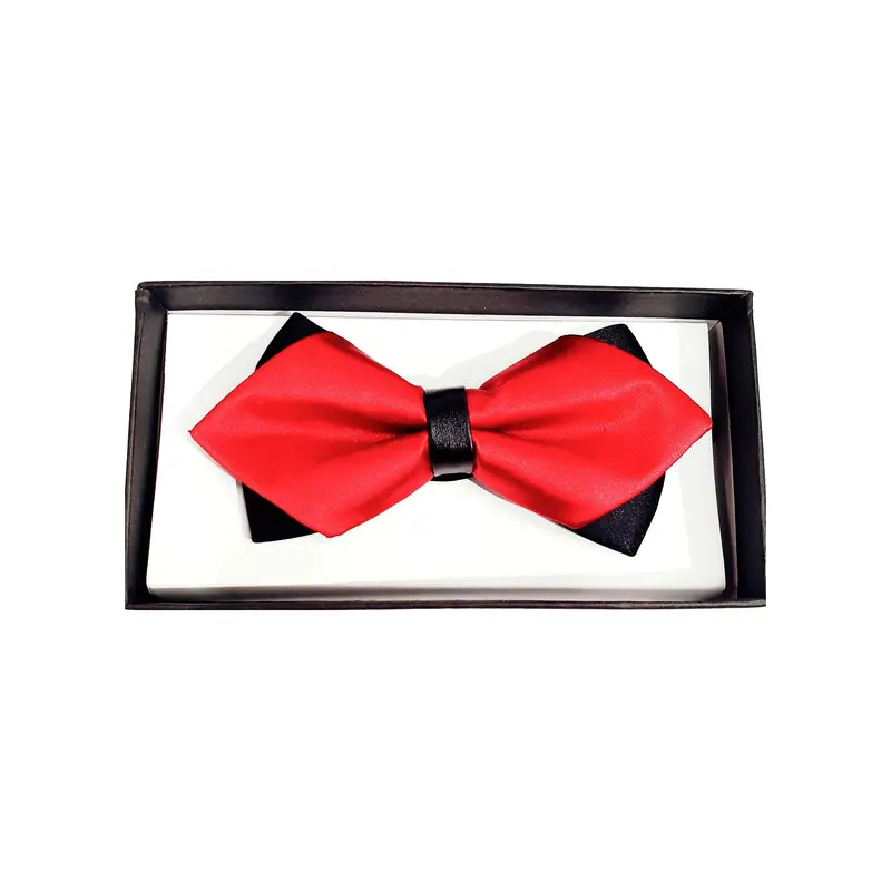 Papillon Doppio a Punta Fantasia Classic colore Rosso sovrapposto a Base Nera