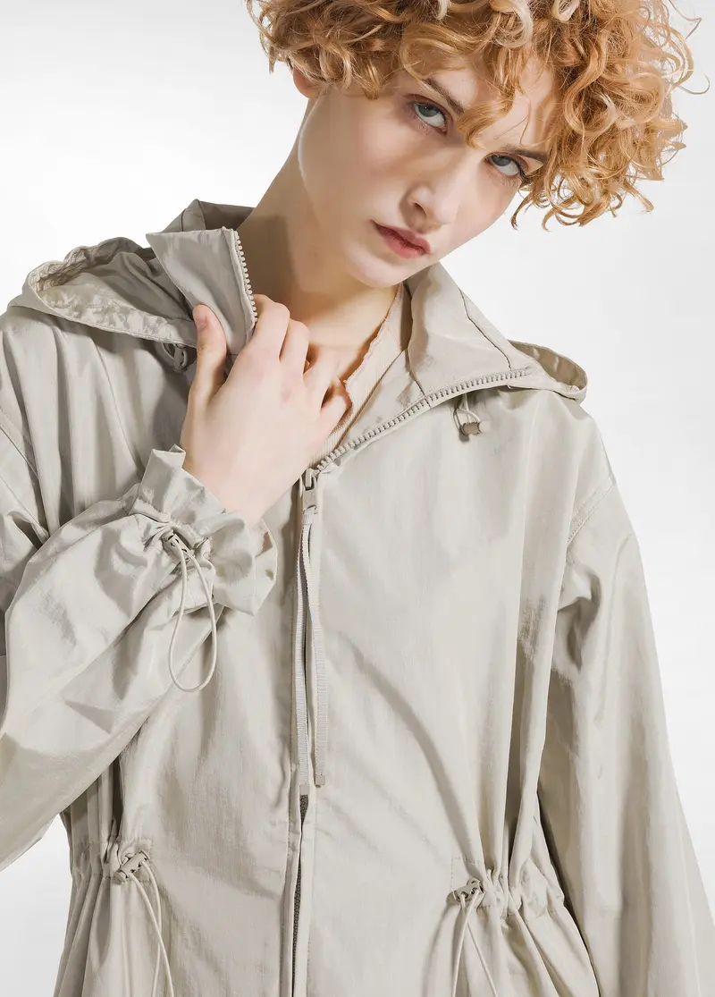 PARKA IN NYLON ACCOPPIATO BEIGE