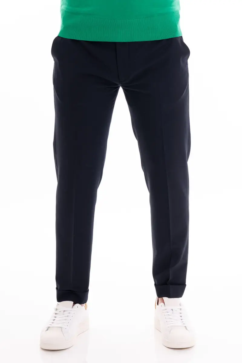 PATRICK&SON PANTALONE IN FRESCO LANA CAPRI LUCIO BLU