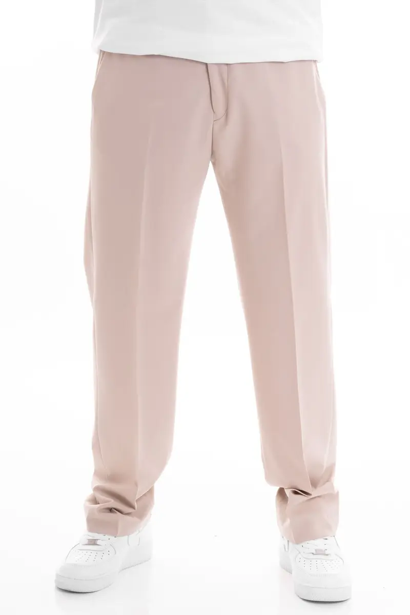 PATRICK&SON PANTALONE IN FRESCO LANA FONDO LARGO MARIOTTO BEI