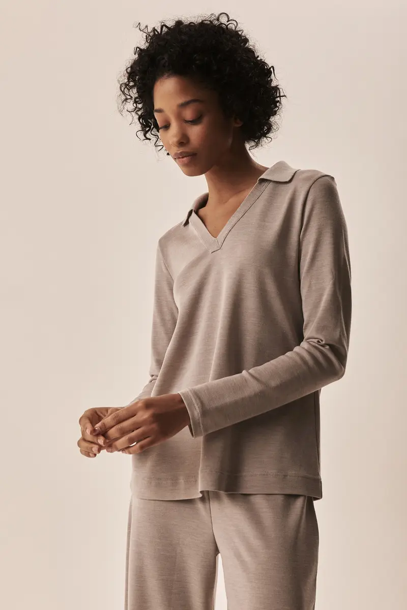 Polo Longsleeves Woman Wool and Silk 6892