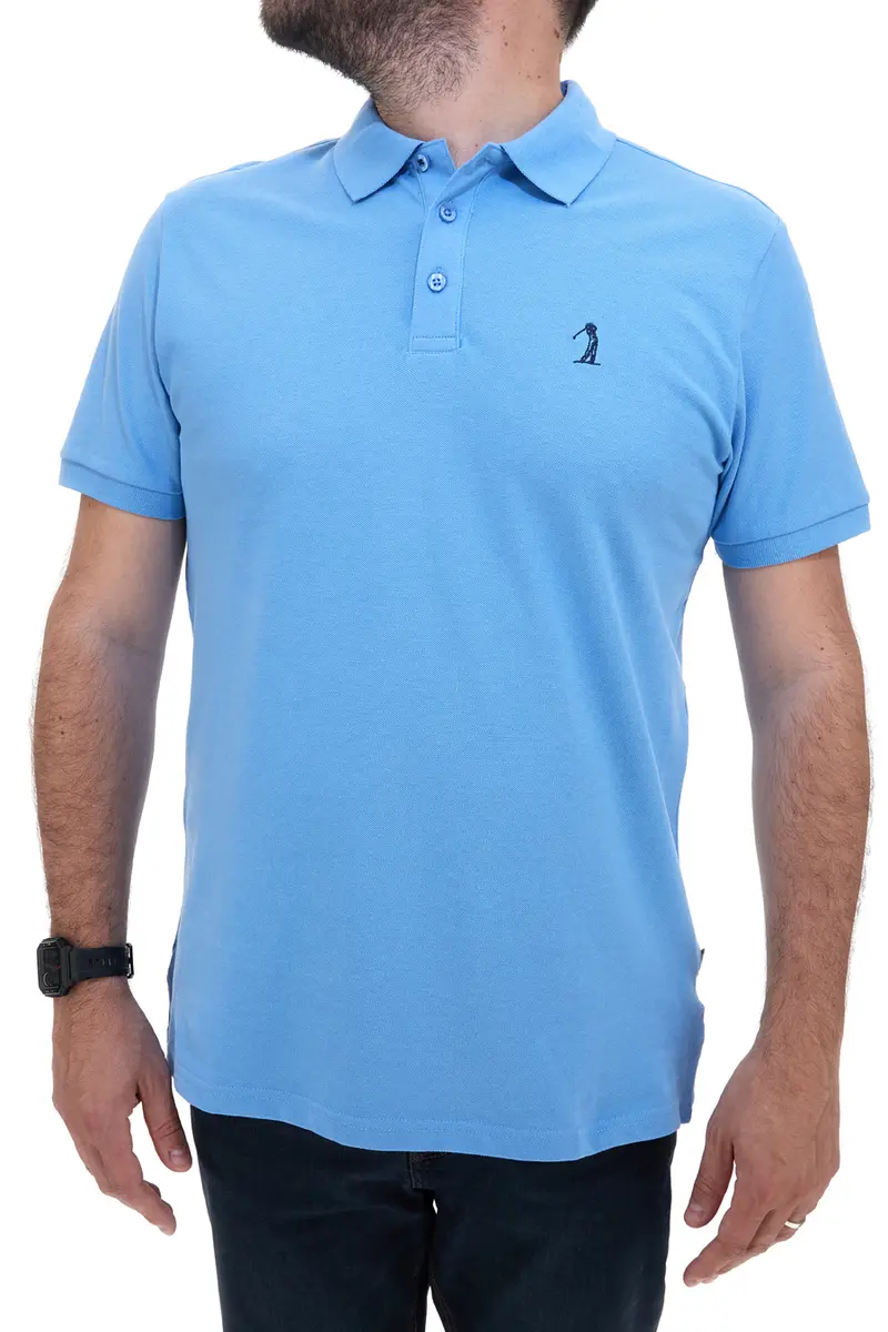 Polo Mezza Manica Azzurra 100% Cotone U.S. GOLF CLUB PO2000
