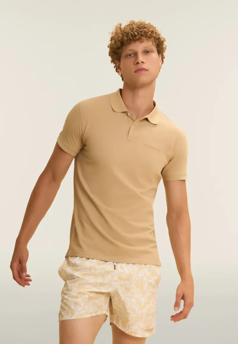 Polo Uomo Freddy in Piquet di Cotone con Logo Outline