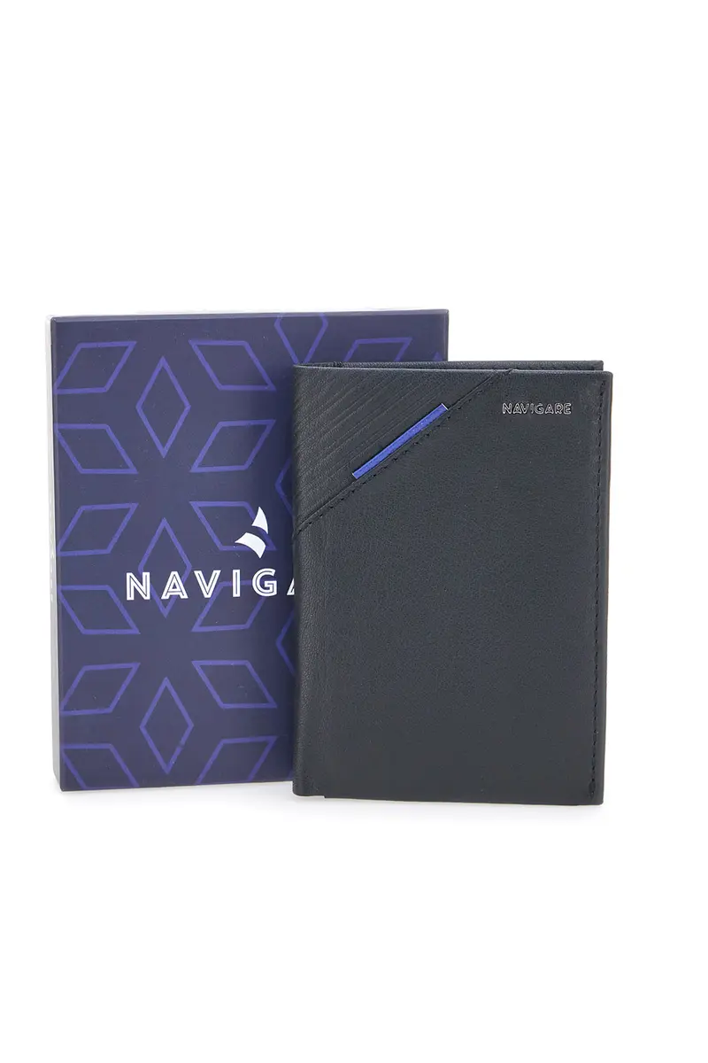 Portafoglio a Libro Nero con Porta Monete NAVIGARE PF881-48