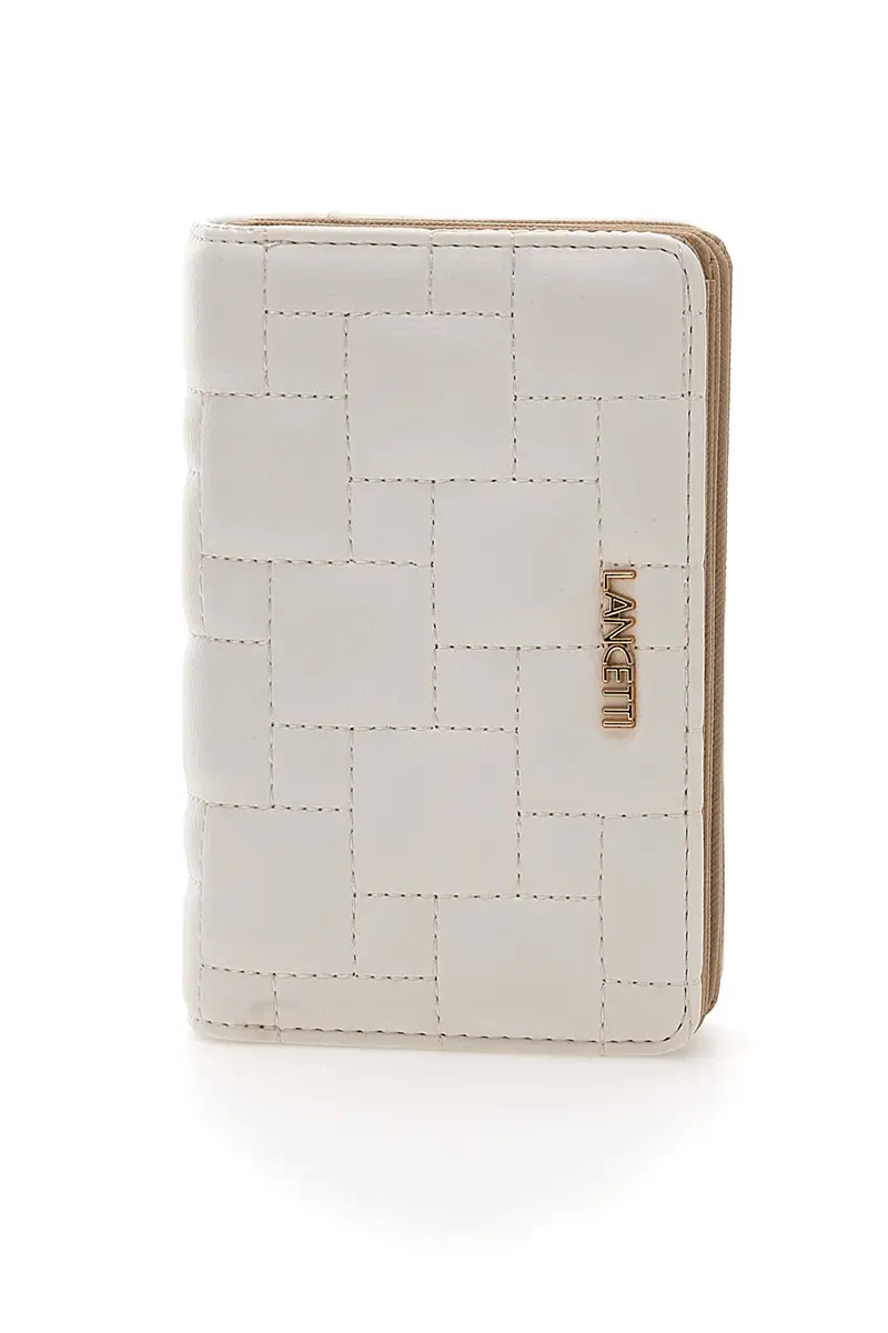 Portafoglio bianco con bottone LANCETTI QUICEY