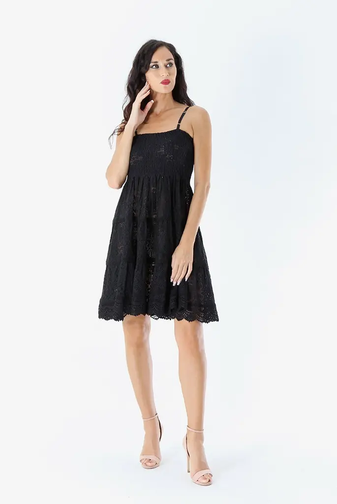 POSITANO BY JEAN PAUL ABITO MINI COTONE SPALLINA FANTASIA 31542 NERO