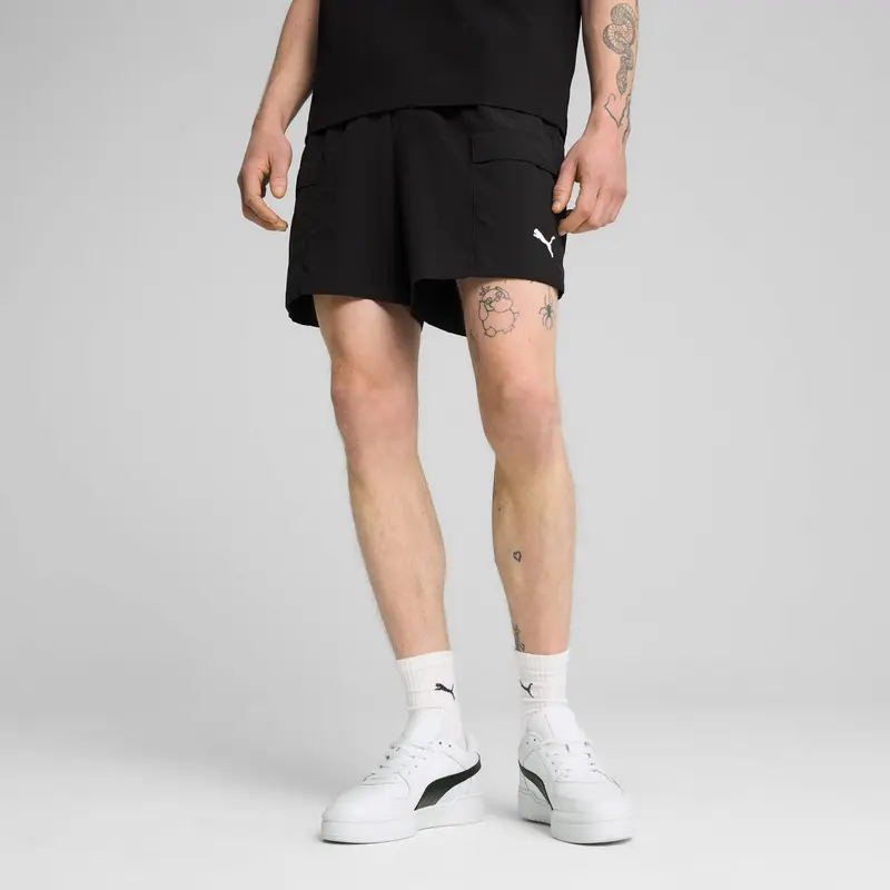 PUMA BERMUDA IN NYLON CON LOGO CARGO UOMO 629656 01
