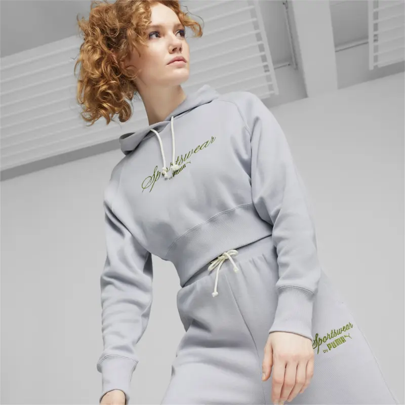 PUMA FELPA CLASSICS RELAXED CROPPED HOODIE DONNA 624273 63