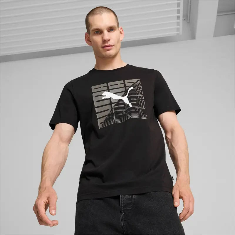 PUMA T-SHIRT GRAPHICS GIROCOLLO CON LOGO UOMO 681924 01