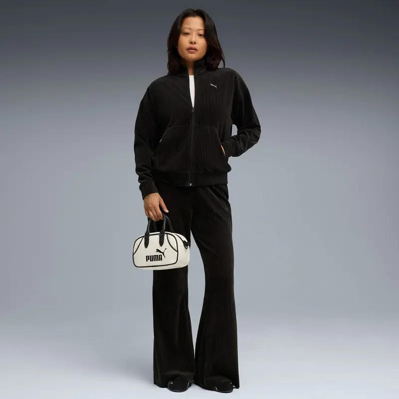 PUMA VELOUR RIB TUTA TUTA CON LOGO RICAMATO E FELPA CON ZIP DONNA 688164 01