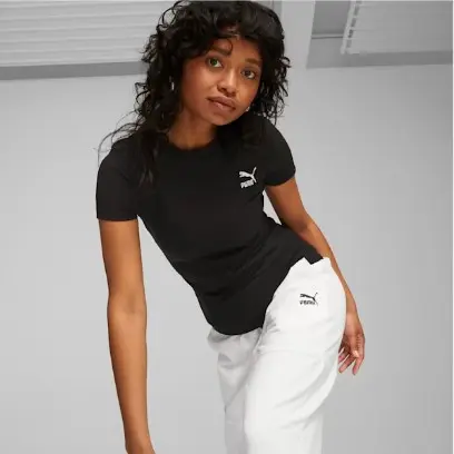 PUMA W CLASSIC RIBBED SLIM T-SHIRT 621382 01