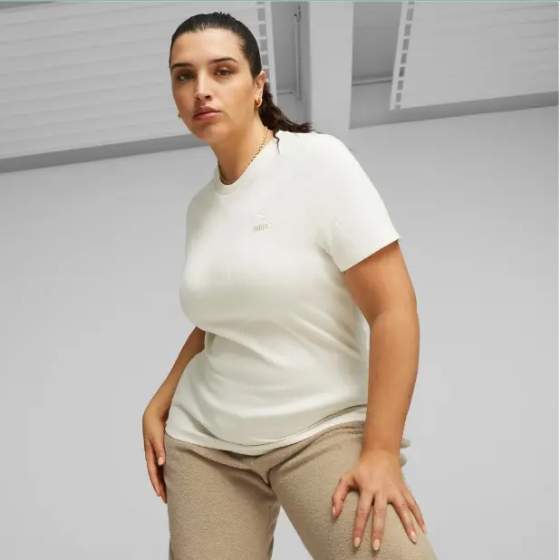 PUMA W CLASSIC RIBBED SLIM T-SHIRT 621382 99