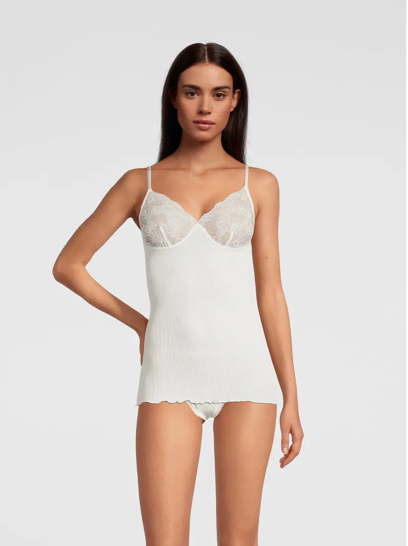 Pure Silk Camisole Top with Bra 9462