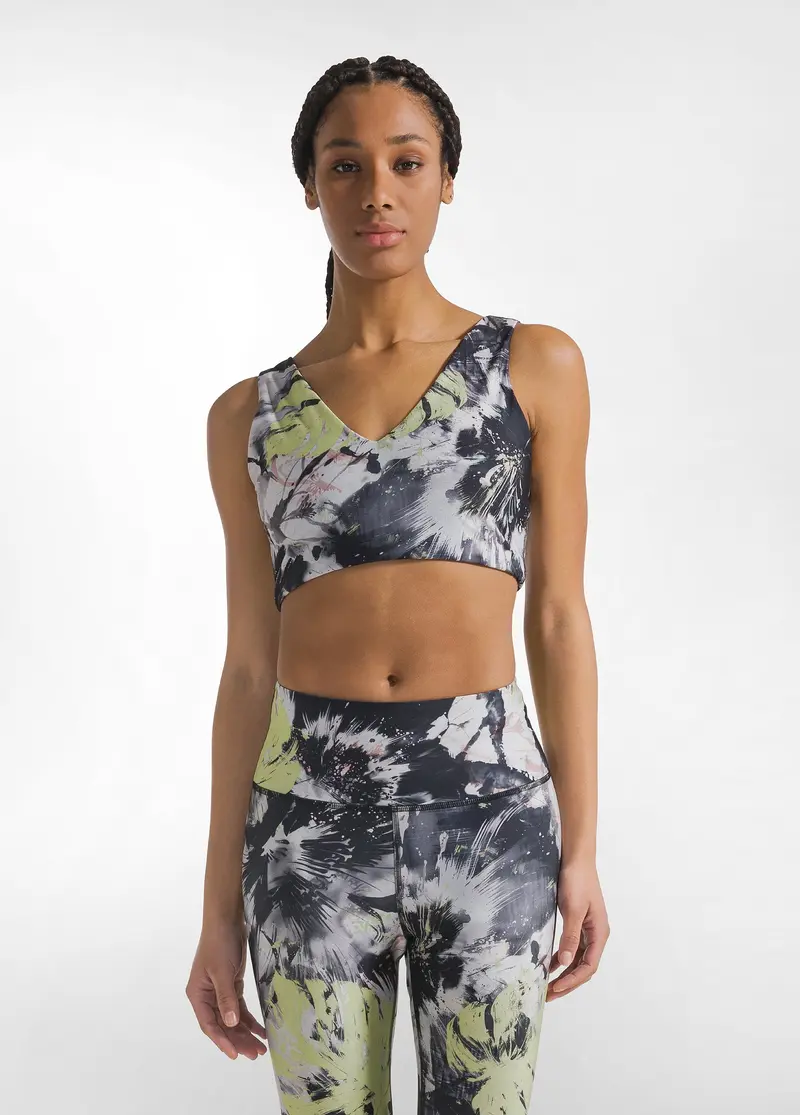 REGGISENO SPORTIVO IN MICROFIBRA RICICLATA STAMPATO GRIGIO