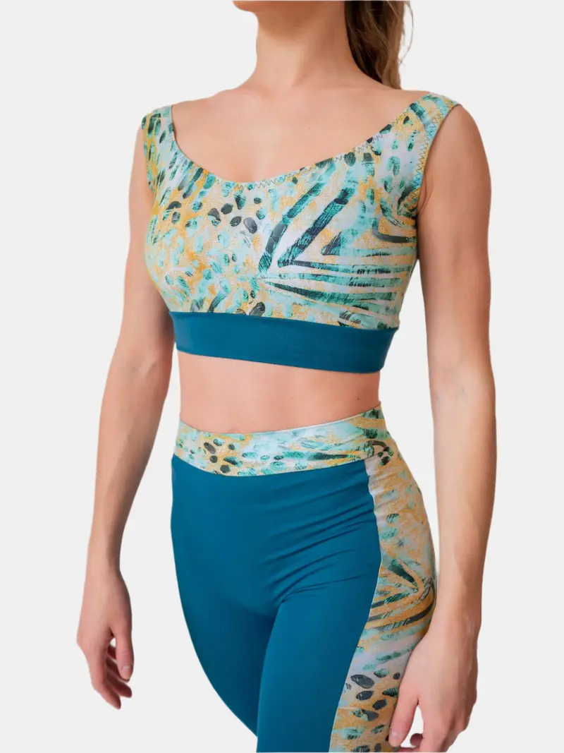 Reggiseno Sportivo Petrolio a Fantasia Partenope