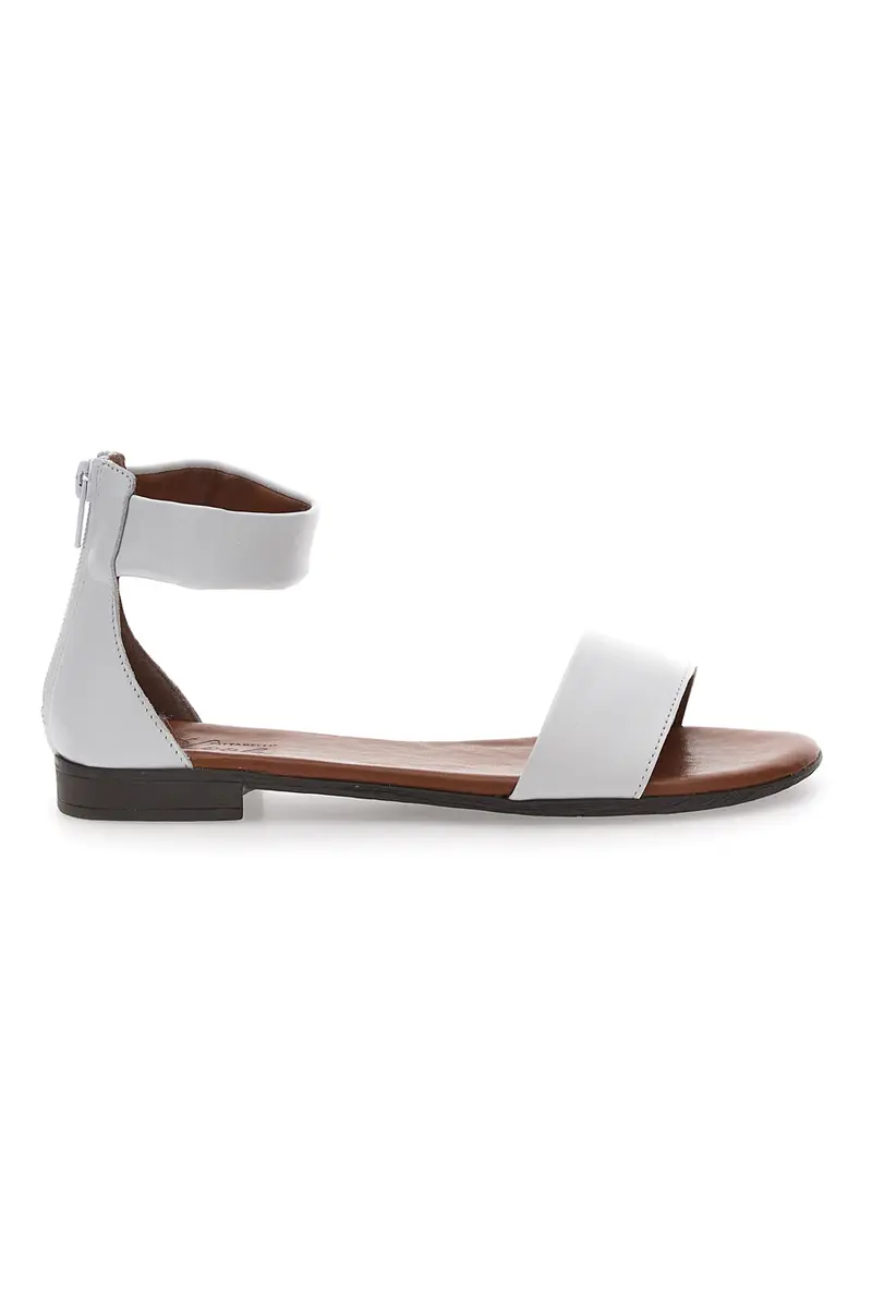 Sandali Bassi Bianchi con Cinturino alla Caviglia Pittarello Look 225495
