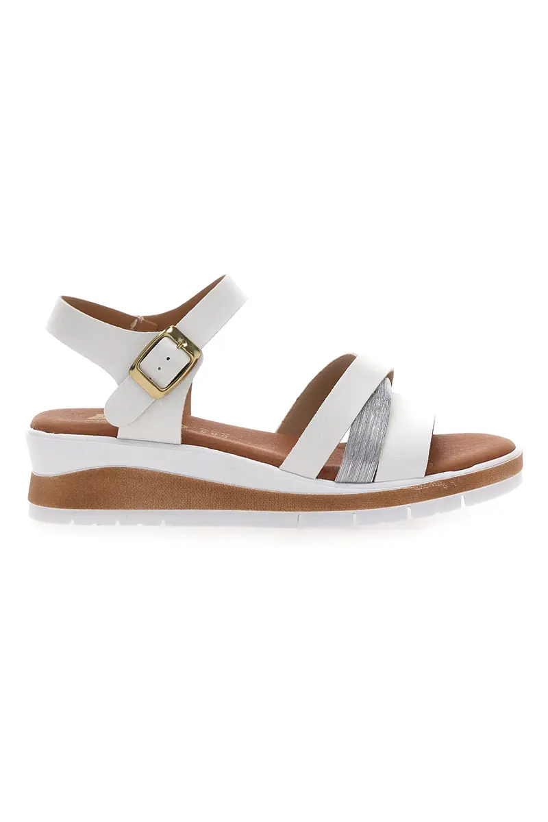 Sandali bianchi con zeppa Bio Up 401