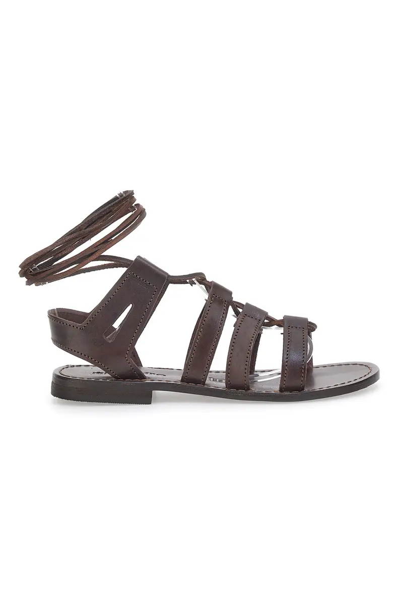 Sandali Flat Lace-up Mio Tempo 1369 Marroni