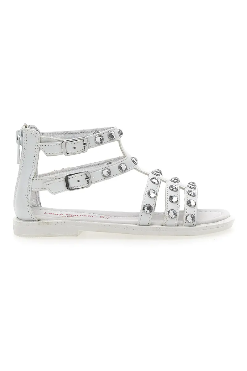 Sandali Laura Biagiotti 14868 Bianche con Strass