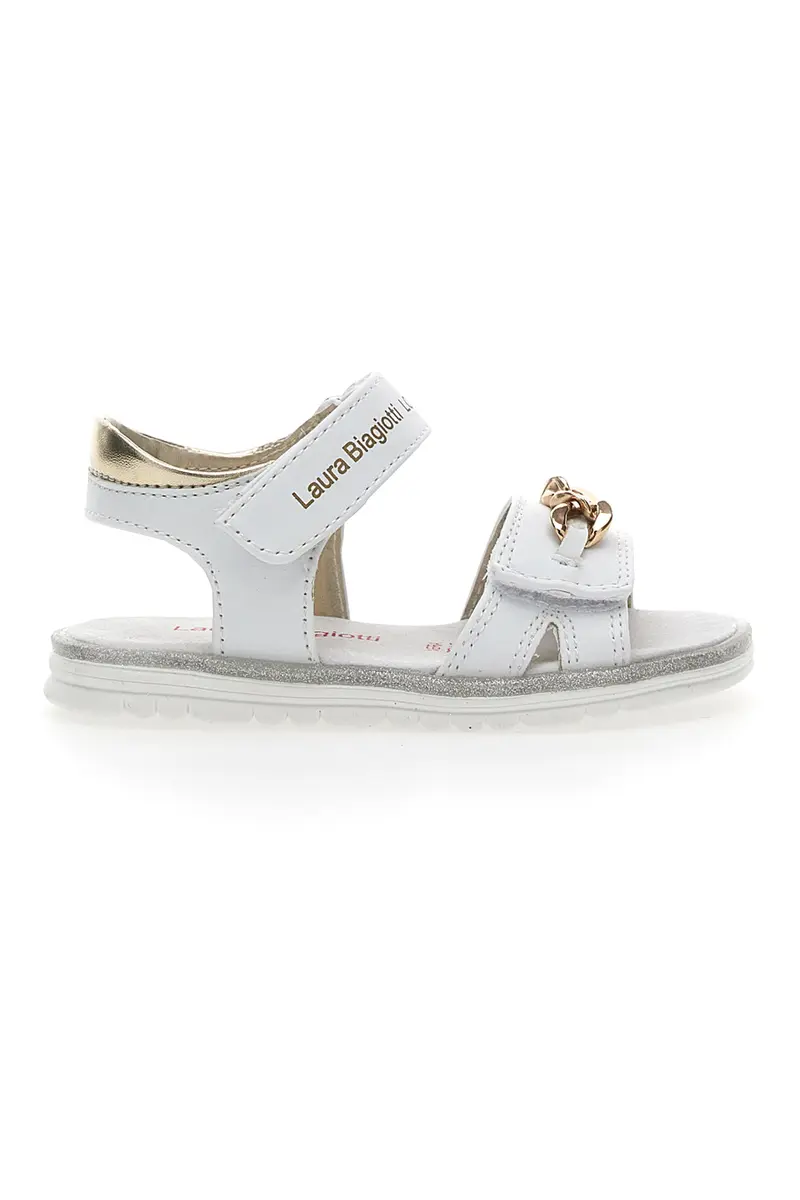 Sandali Laura Biagiotti 8540 Bianche con Catenella