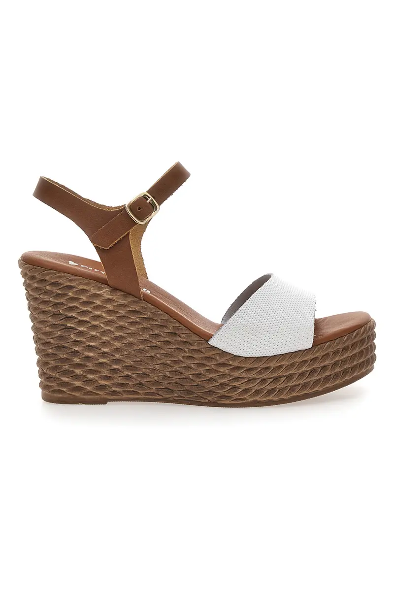Sandali Marroni con Zeppa in Vera Pelle PITTARELLO 5621504